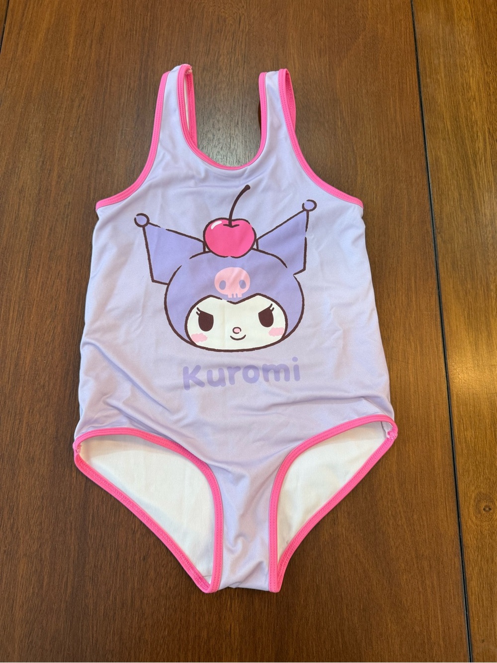 Zara Lavender Kids One-Piece Bodysuit with Pink Trim and Kuromi Graphic